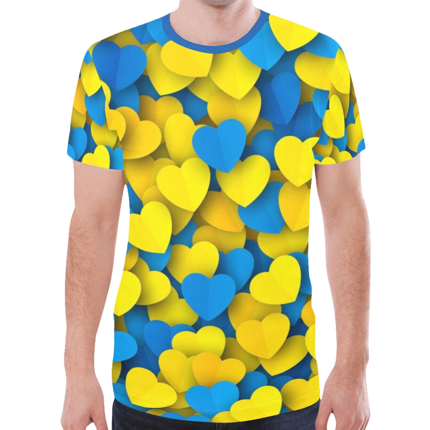 Ukraine Hearts National Colours New All Over Print T-shirt