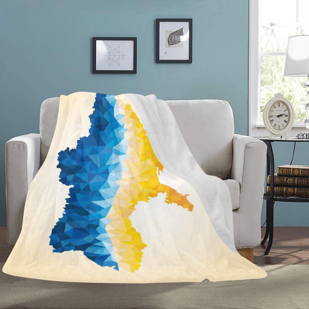 Polygonal Map Of Ukraine Ultra-Soft Micro Fleece Blanket 60"x80"