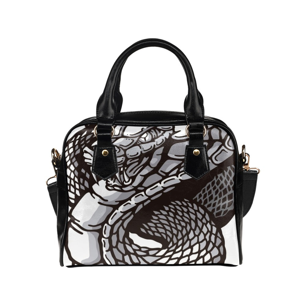 Cobra Black and White Shoulder Handbag