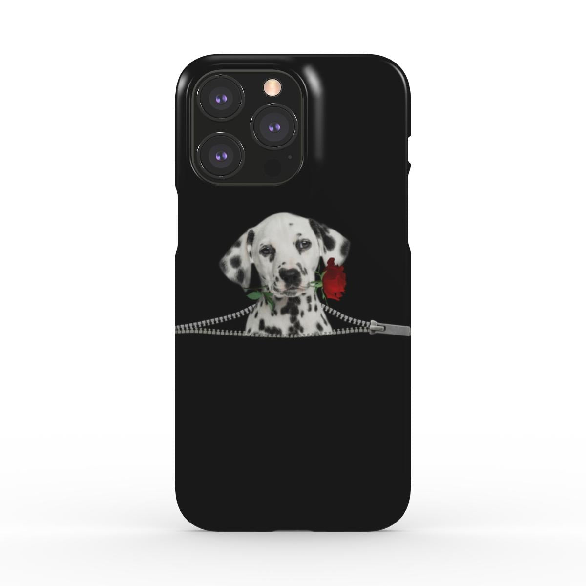 Dalmatian Rose Zipper Snap Phone Case