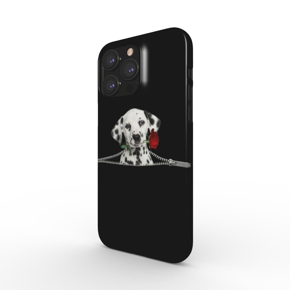 Dalmatian Rose Zipper Snap Phone Case