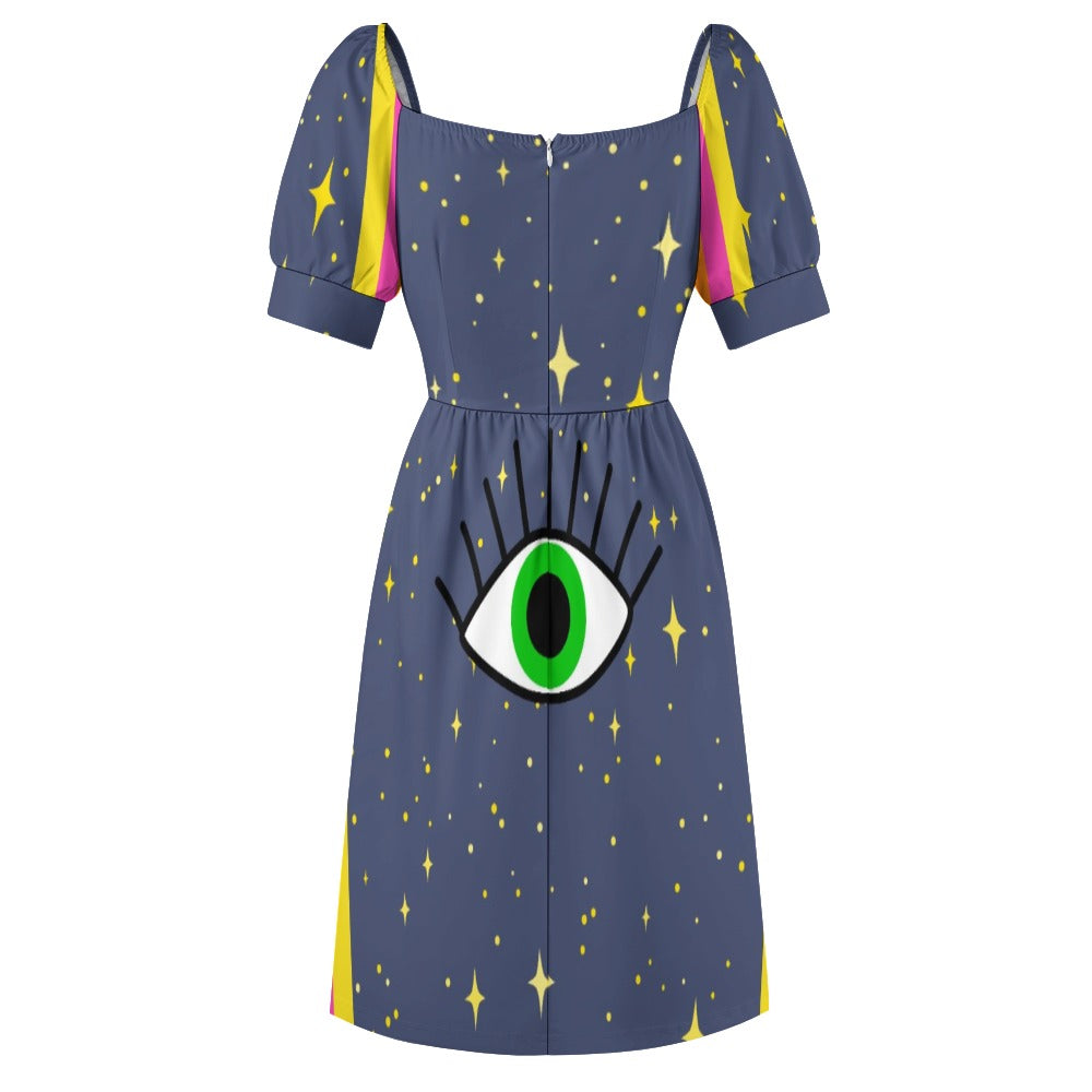 Psychedelic Retro Hippie Sweetheart Dress