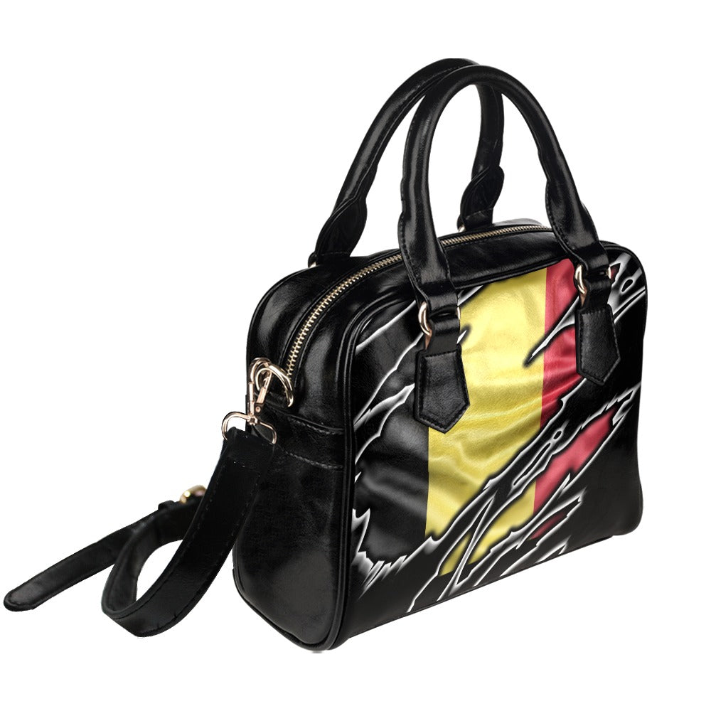 Flag Belgium patriot love Shoulder Handbag