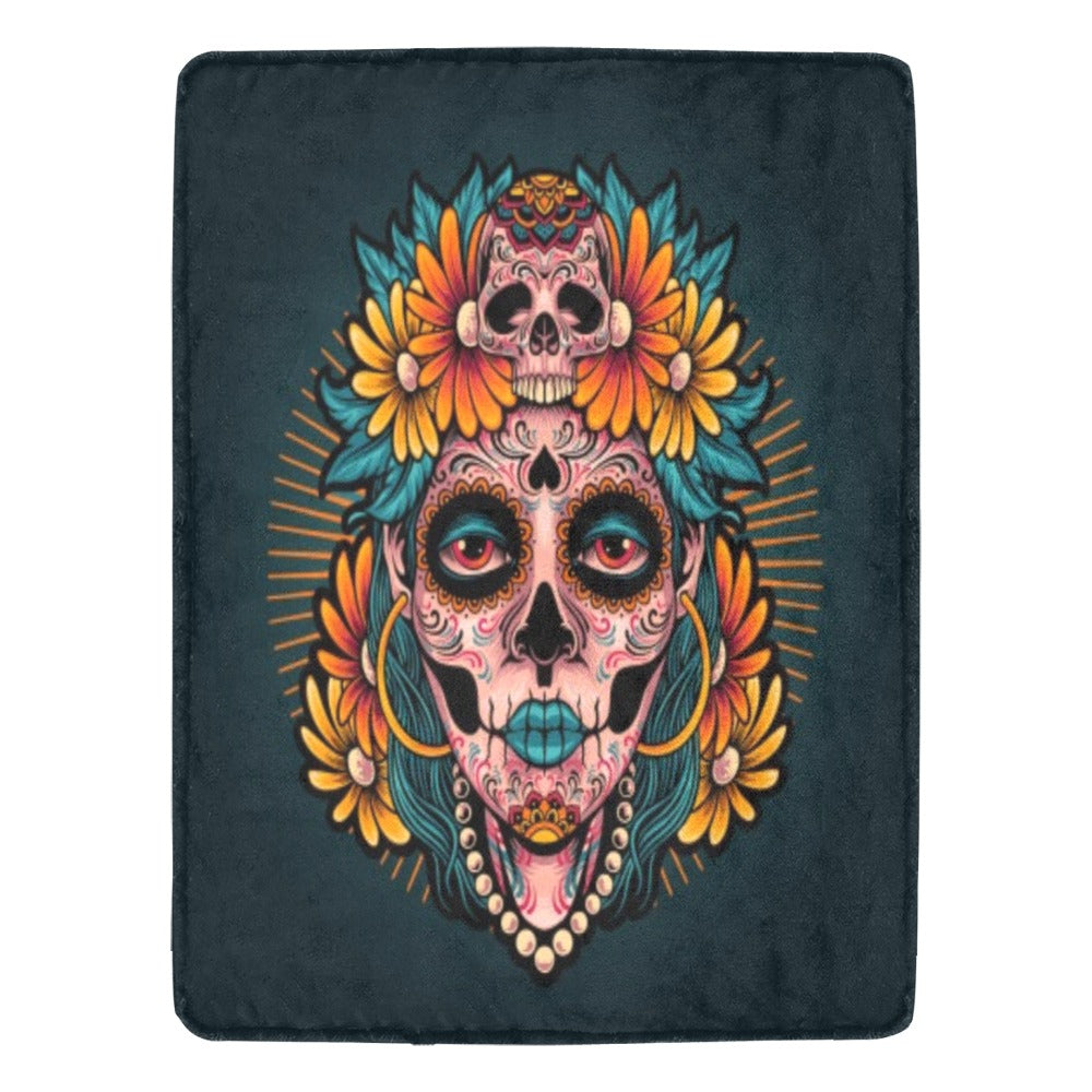 Muertos Girl Skull Ultra-Soft Micro Fleece Blanket 60"x80"