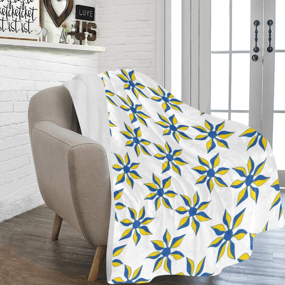 Ukraine Decorative Floral Pattern Abstract Background Ultra-Soft Micro Fleece Blanket 60"x80"