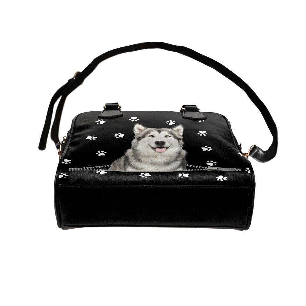 Alaskan Malamute Zip Paws Shoulder Handbag