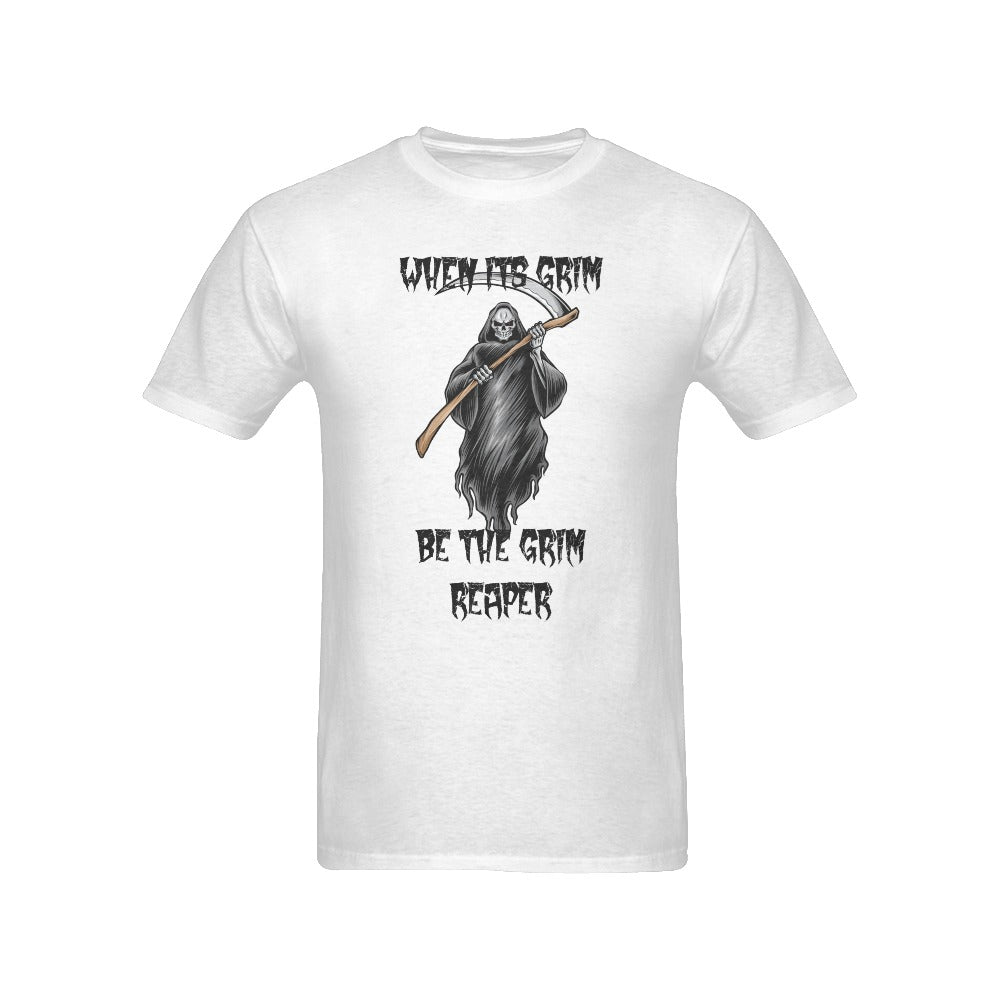 When It's Grim Be The Grim Reaper Cartoon White Men's T-Shirt