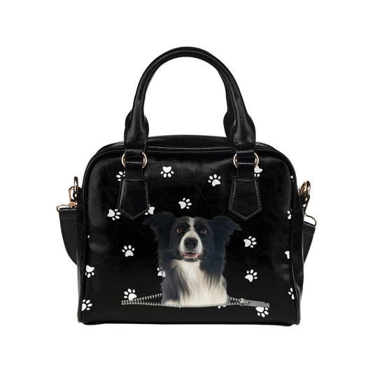 Collie Zip Paws Shoulder Handbag