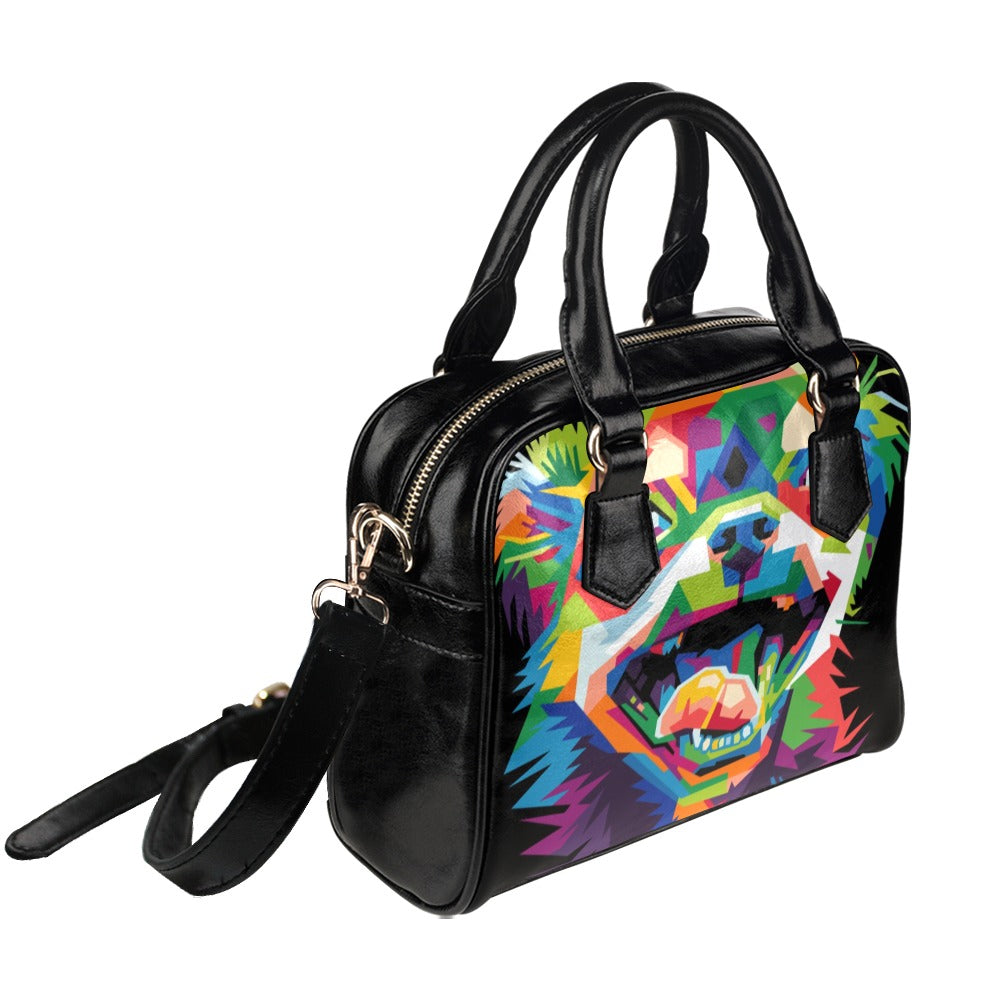 Colorful Dog Head Shoulder Handbag