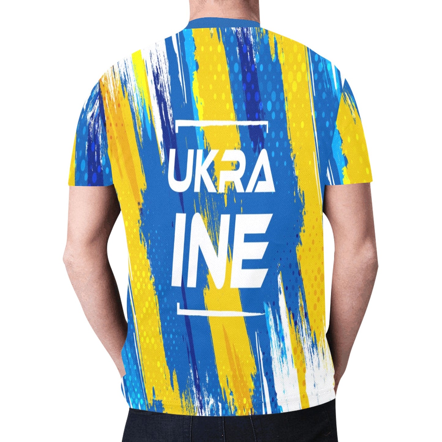 Ukraine Brush Concept Flag Colours Hand Painted Style New All Over Print T-shirt