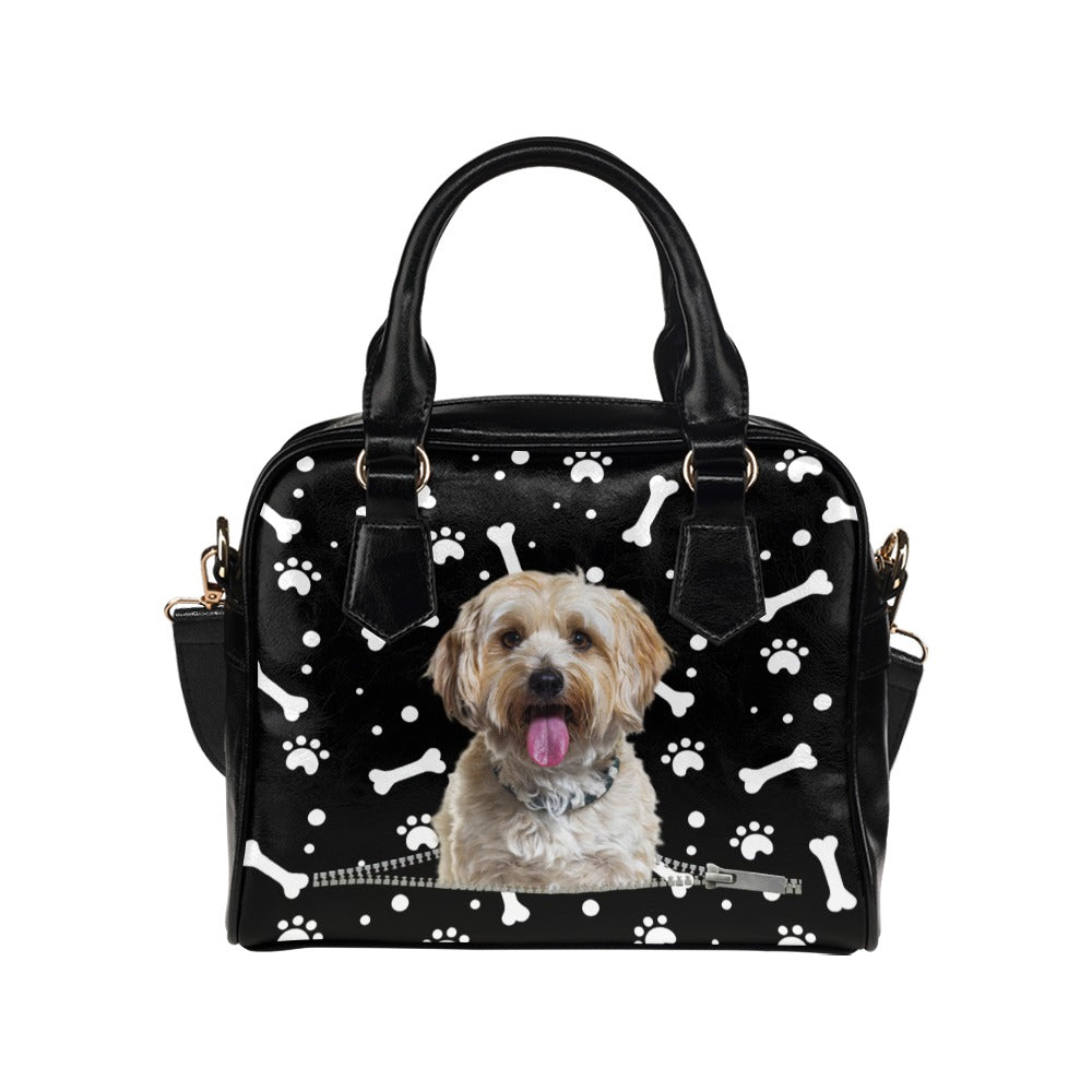 Havanese Zip Paws and Bones Shoulder Handbag