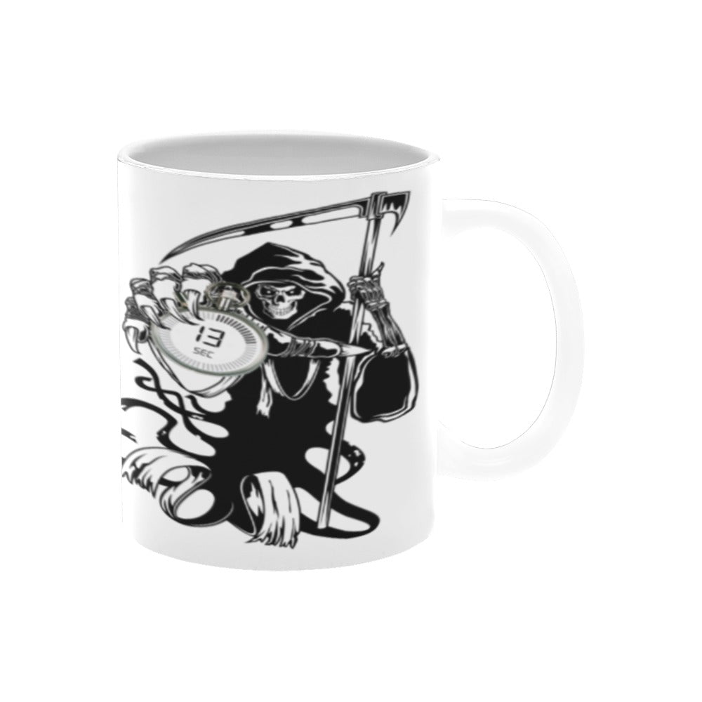 When It's Grim Be The Grim Reaper Skeleton 13 Seconds Custom White Mug (11oz)