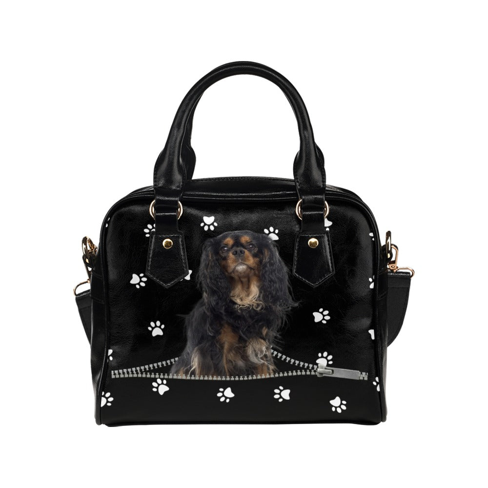 Cavalier King Charles Spaniel Zip Paws Shoulder Handbag