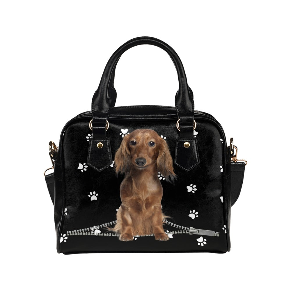 Dachshund Zip Paws Shoulder Handbag