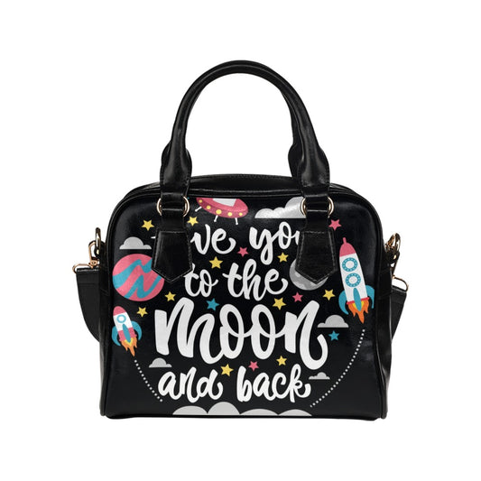 Quotes Space Love you to the Moon and Back Shoulder Handbag