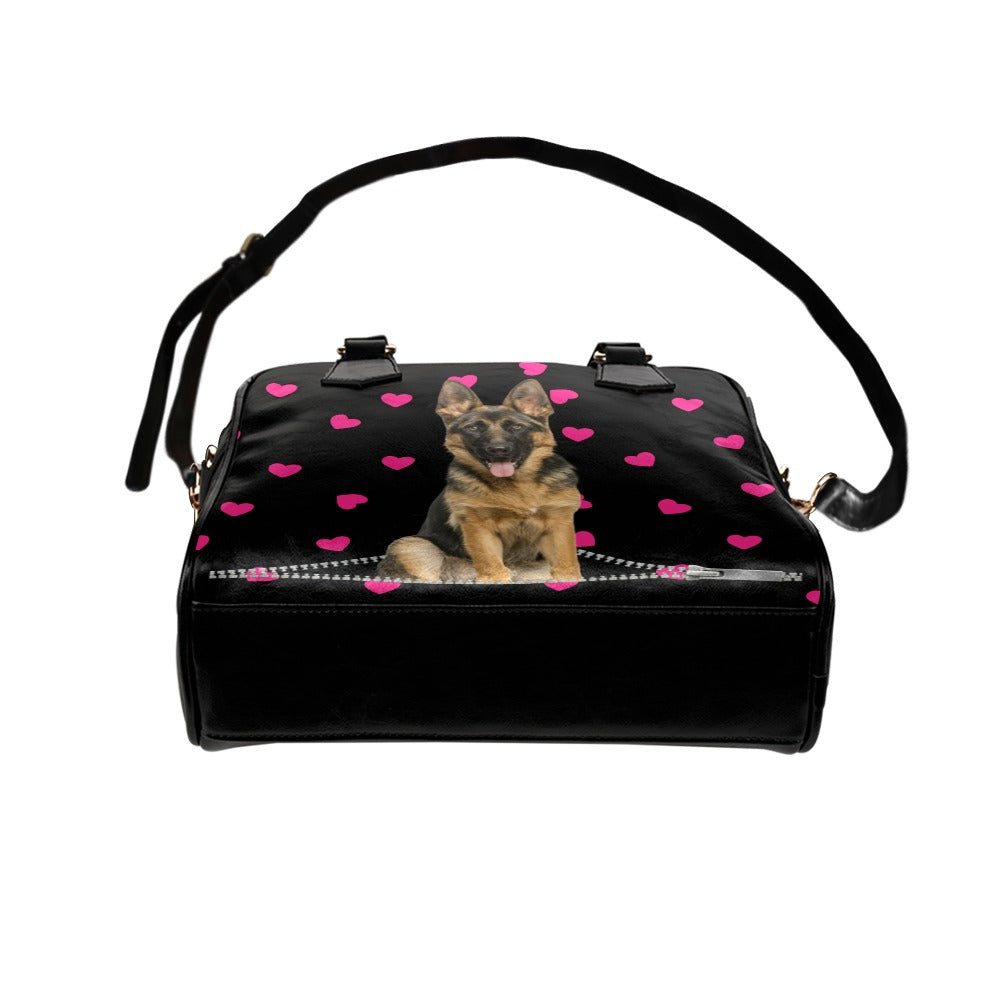 German Shepherd Hearts Shoulder Handbag