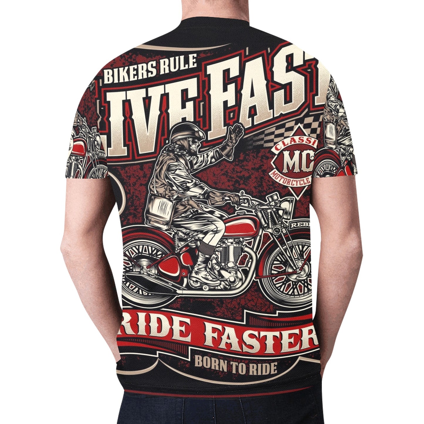 Live Fast Die Last Biker New All Over Print T-shirt