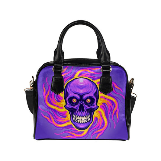 Psychedelic skull magic trippy illustration Shoulder Handbag