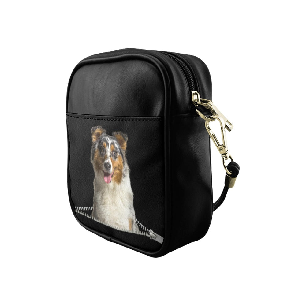 Australian Shepherd Zip Sling Bag