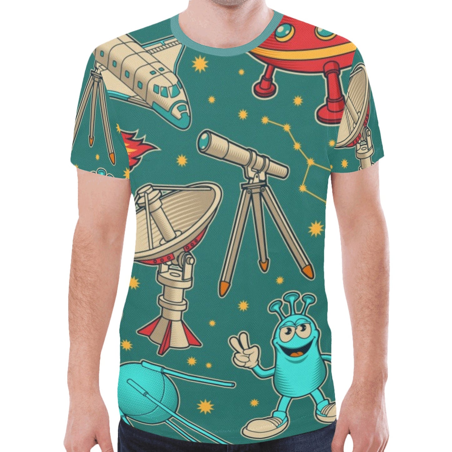 Cartoon Space New All Over Print T-shirt