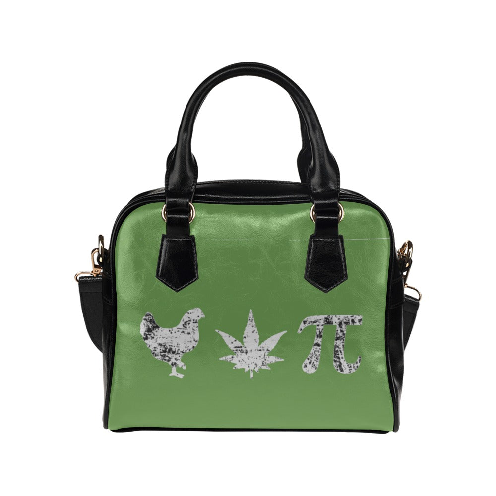 Chicken Pot Pi Funny 420 Marijuana Math Sarcastic Graphic Shoulder Handbag