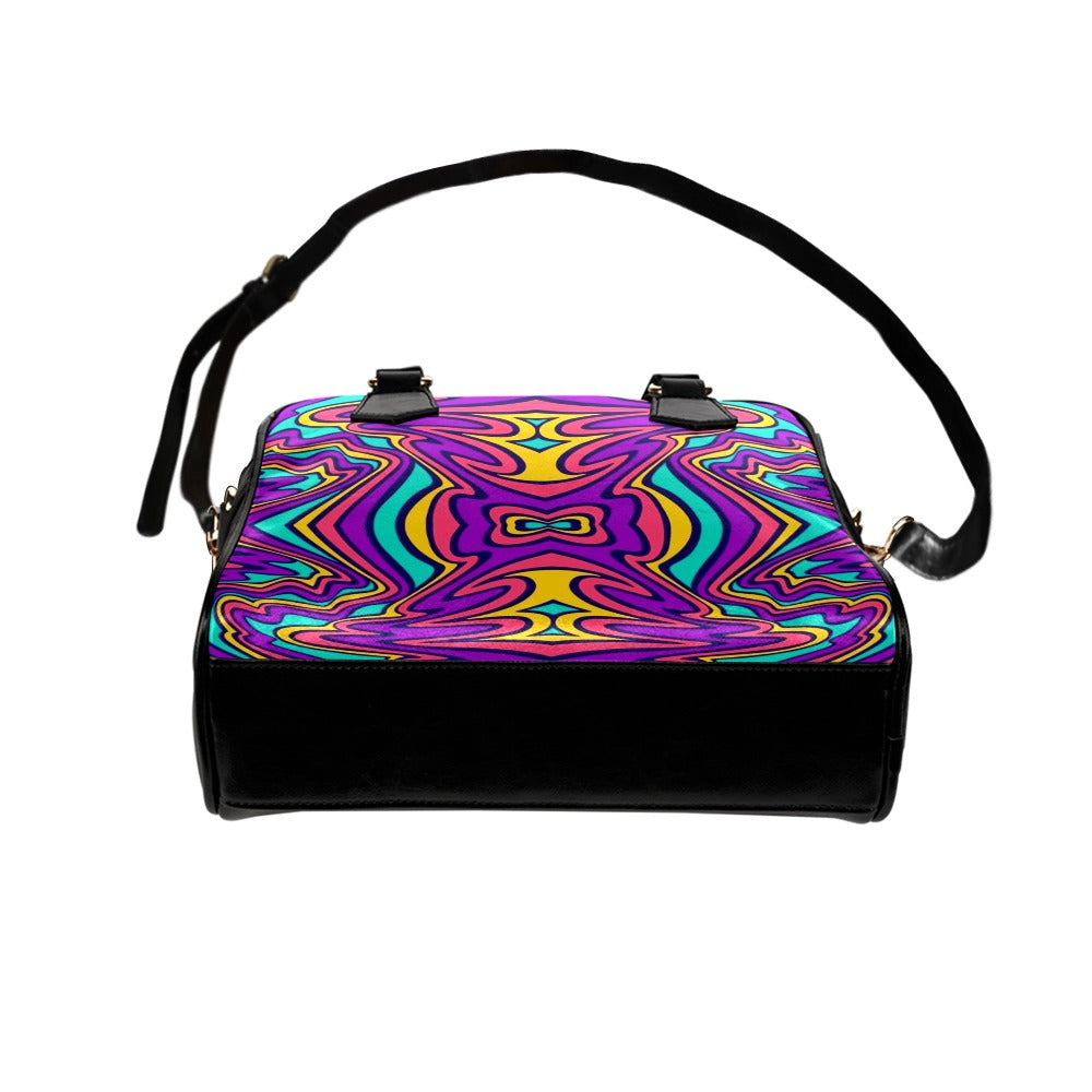 Psychedelic Neon Trip Hippie Shoulder Handbag