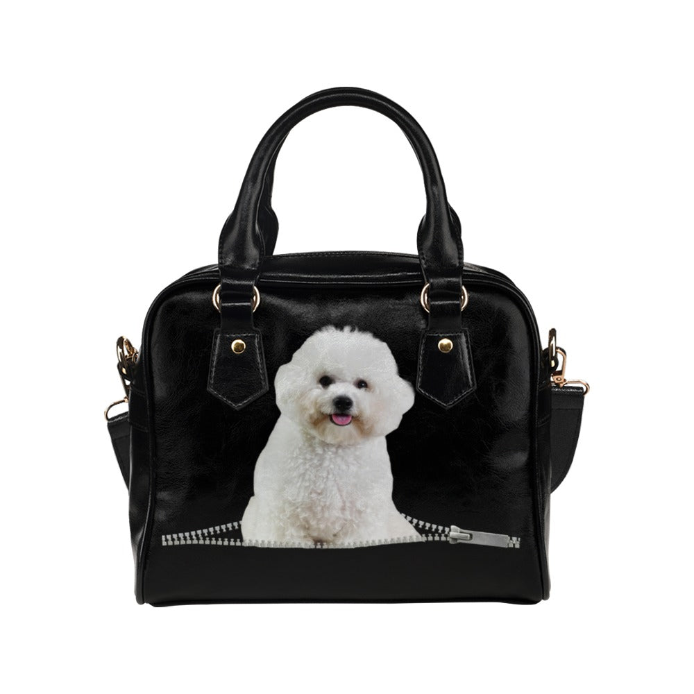 Poodle Puppy Zip Shoulder Handbag