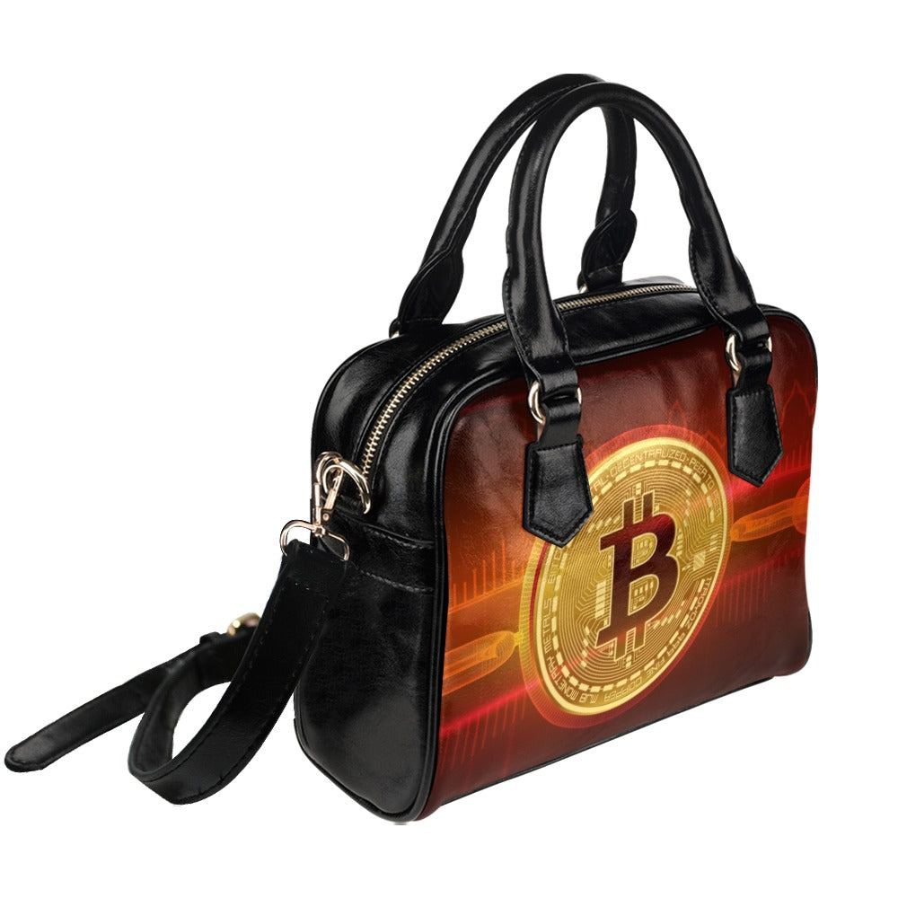 Crypto Currency Block Chain Bitcoin 3D Shoulder Handbag