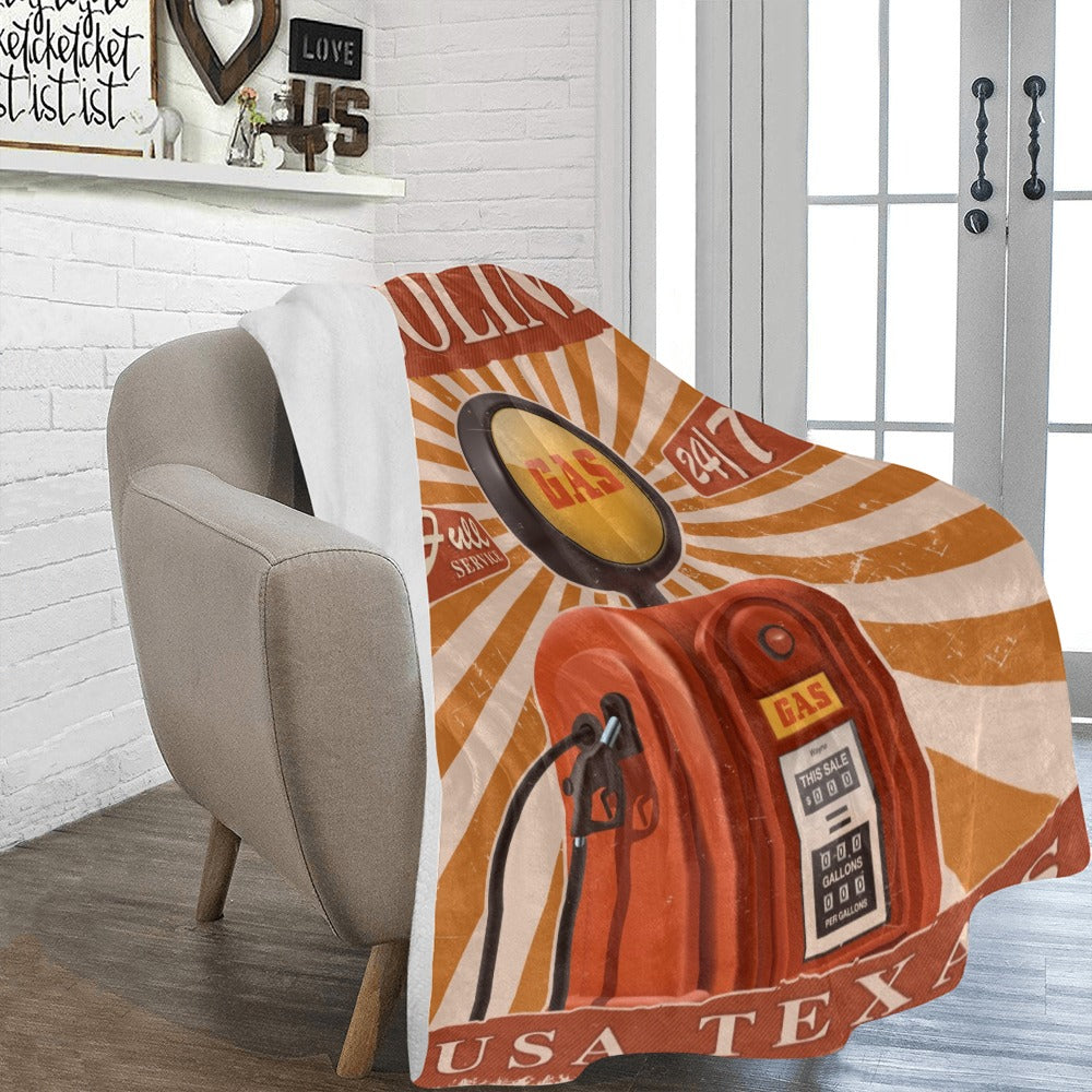 Vintage Old Gas Pump Retro Garage Ultra-Soft Micro Fleece Blanket 60"x80"