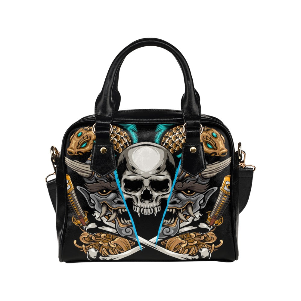 Kabuki Mask Shoulder Handbag