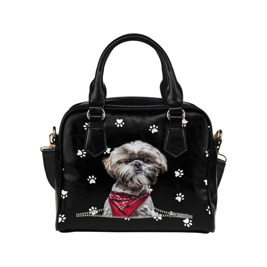 Shih Tzu Zip Paws Shoulder Handbag