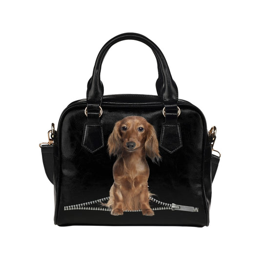 Dachshund Zip Shoulder Handbag