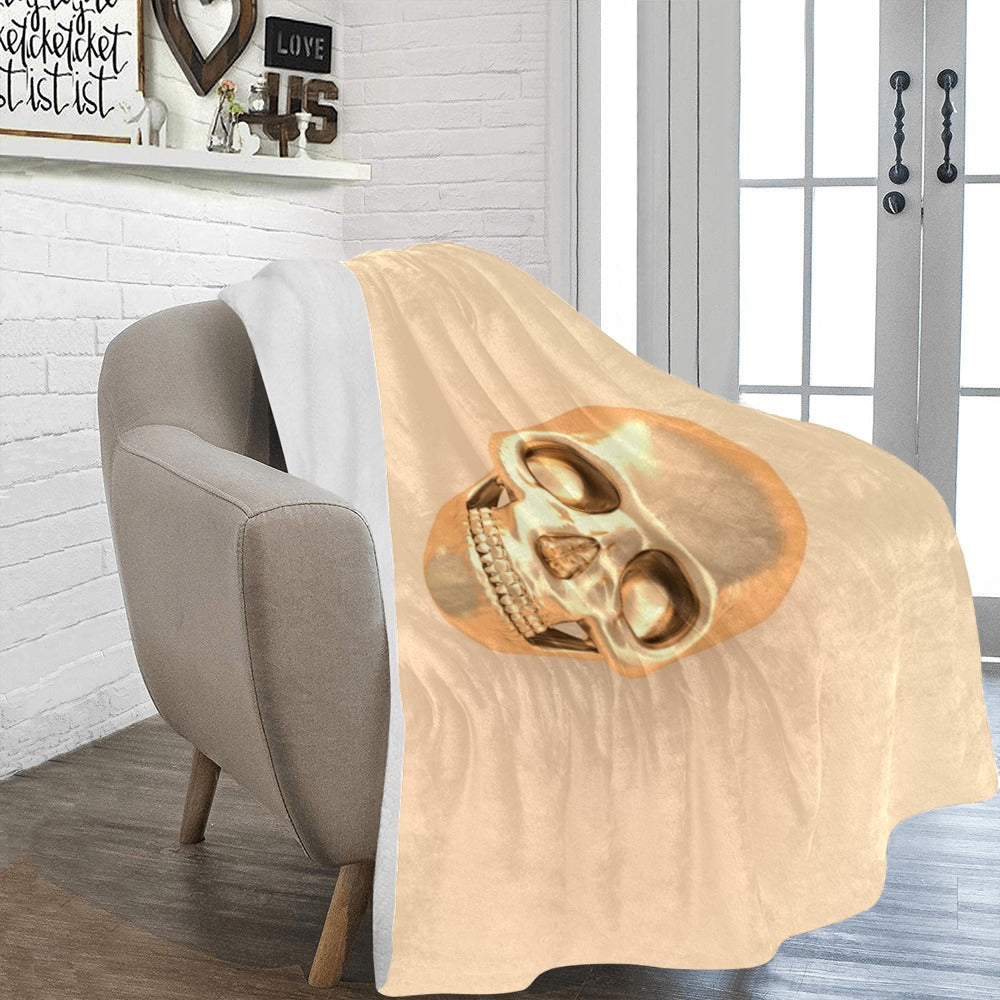 Golden 3D Skull Ultra-Soft Micro Fleece Blanket 60"x80"