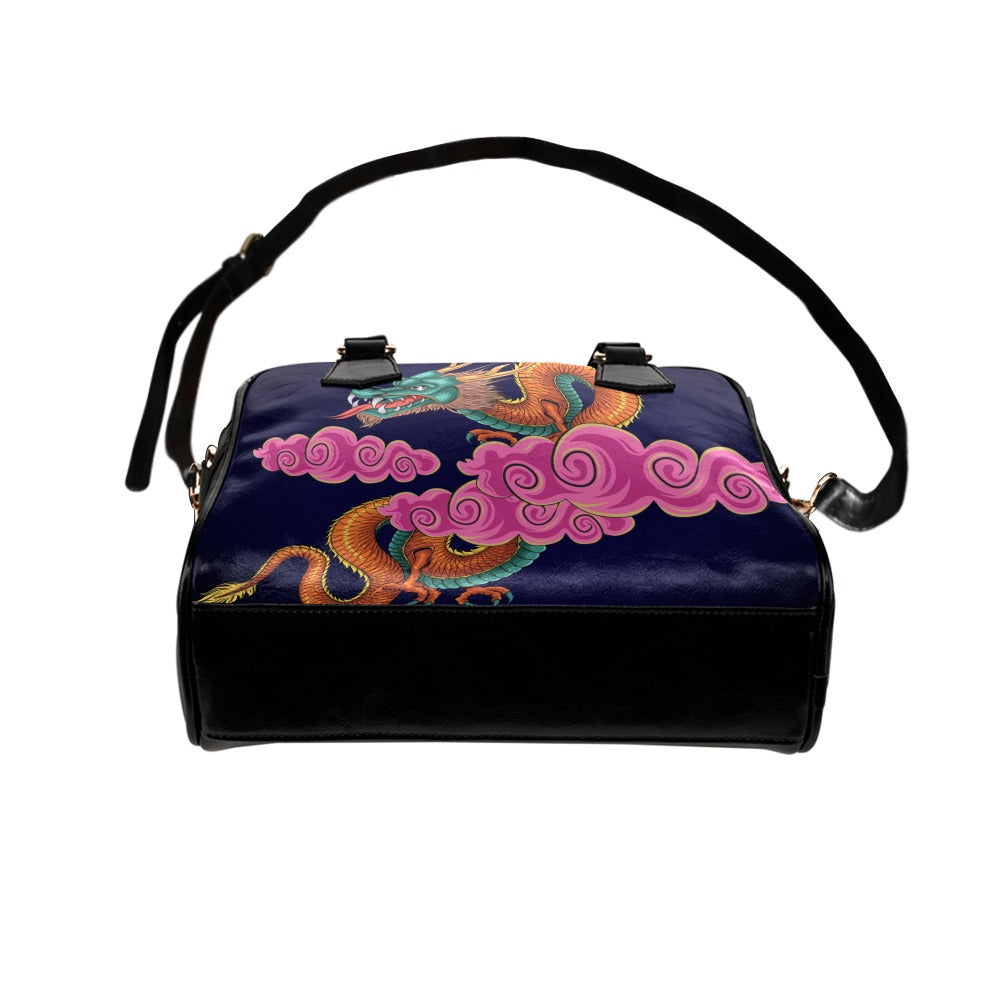 Chinese Dragon With Cloud Illustration Shoulder Handbag