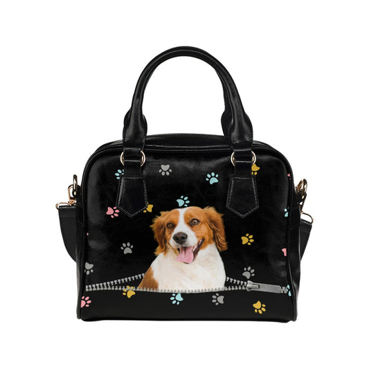 Brittany spaniel Zip Colorful Paws Shoulder Handbag