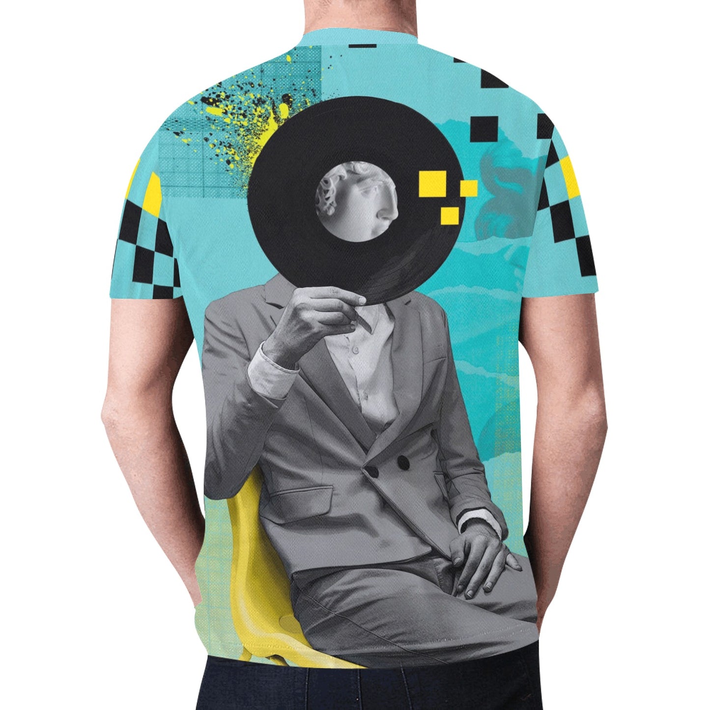 Vintage Disk Collage New All Over Print T-shirt