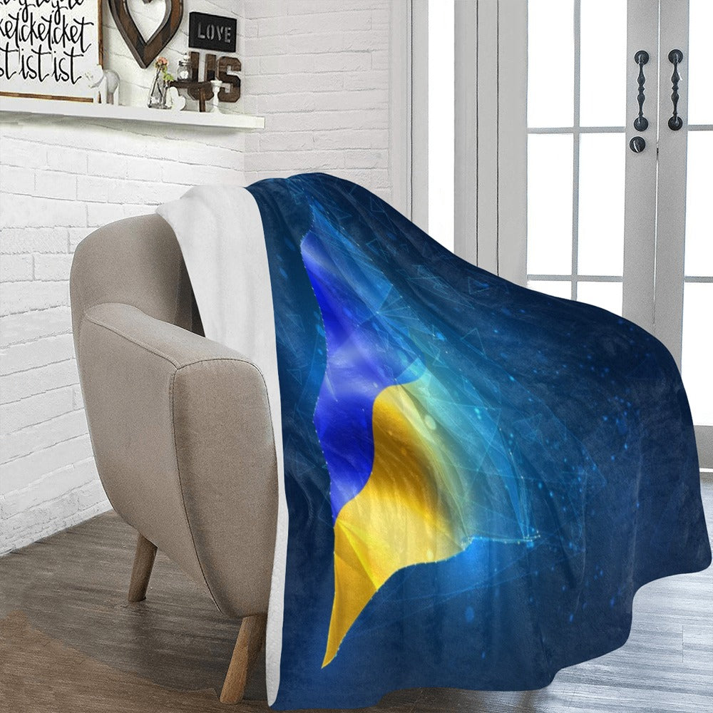 Ukraine Flag Virtual Abstract 3d Triangular Object Ultra-Soft Micro Fleece Blanket 60"x80"