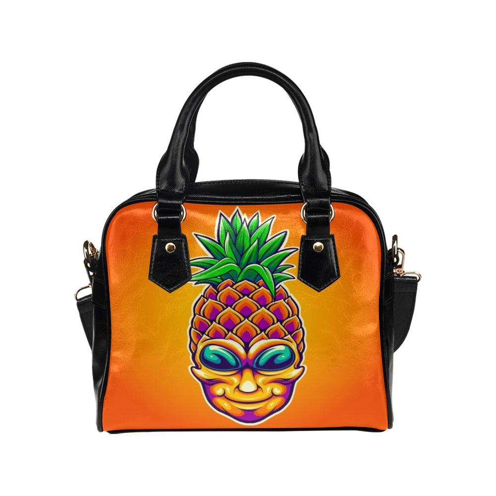 Alien Trippy Pineapple Summer Shoulder Handbag