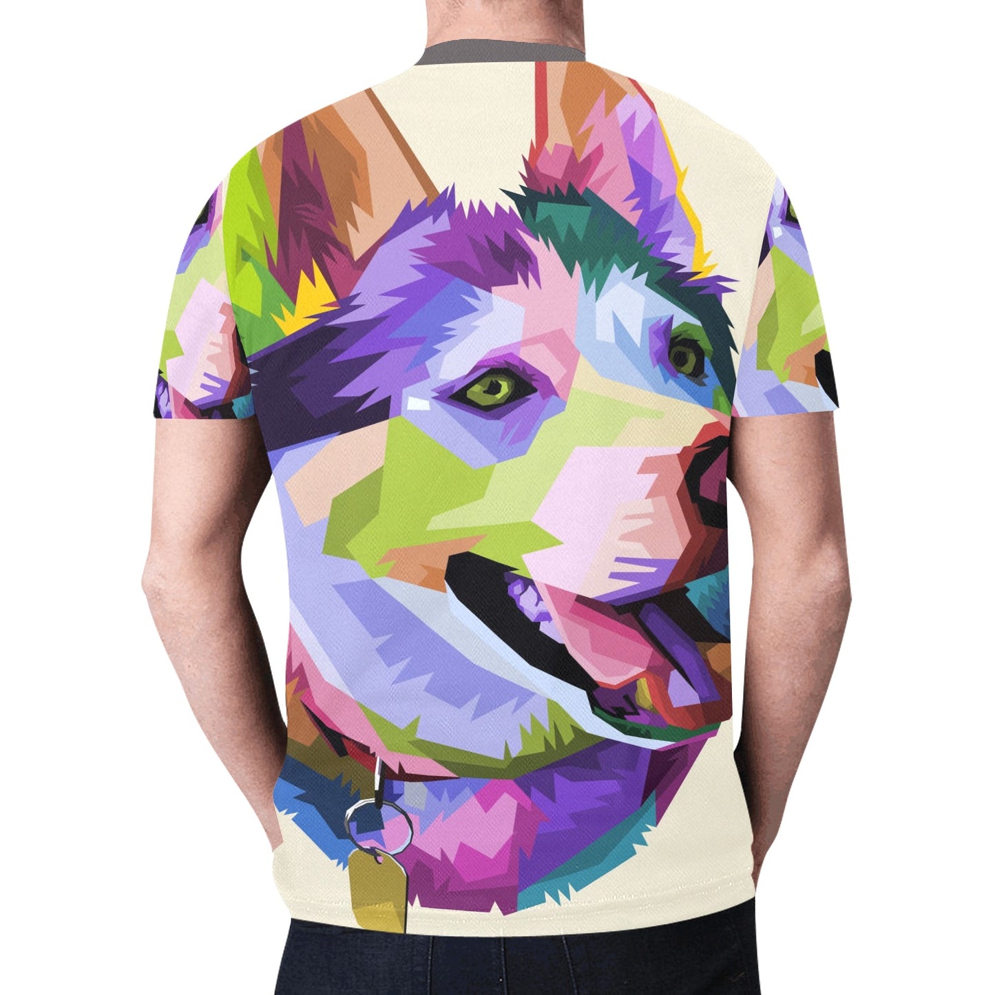 Cute husky dog pop art style New All Over Print T-shirt