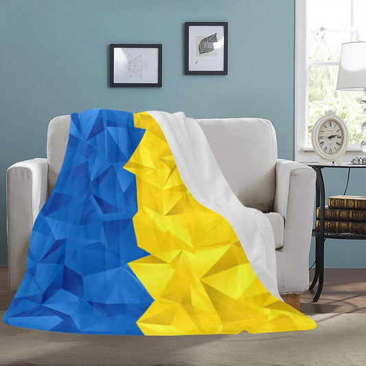 Abstract Ukraine Flag Ultra-Soft Micro Fleece Blanket 60"x80"