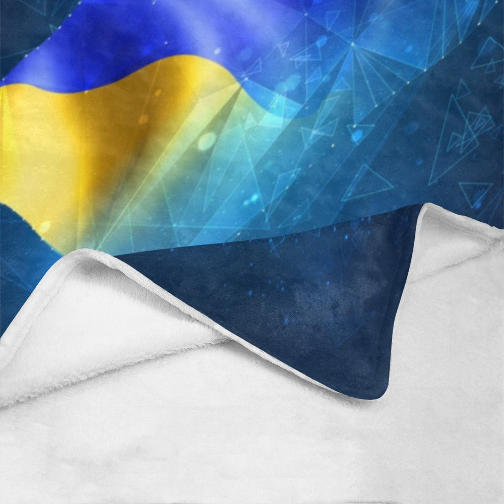 Ukraine Flag Virtual Abstract 3d Triangular Object Ultra-Soft Micro Fleece Blanket 60"x80"