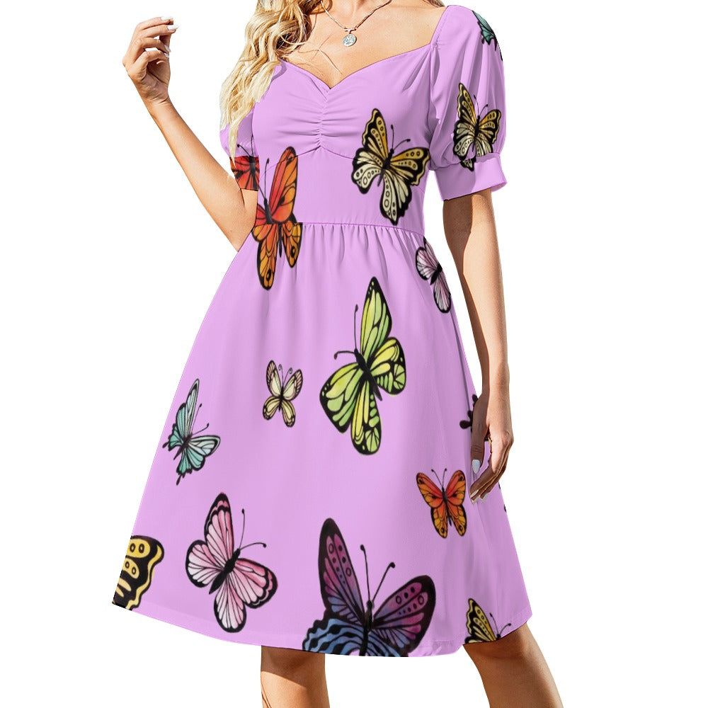 Watercolor colorful butterflies collection pink Sweetheart Dress