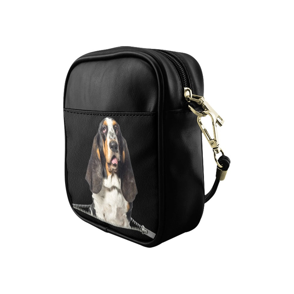 Basset Hound Zip Sling Bag