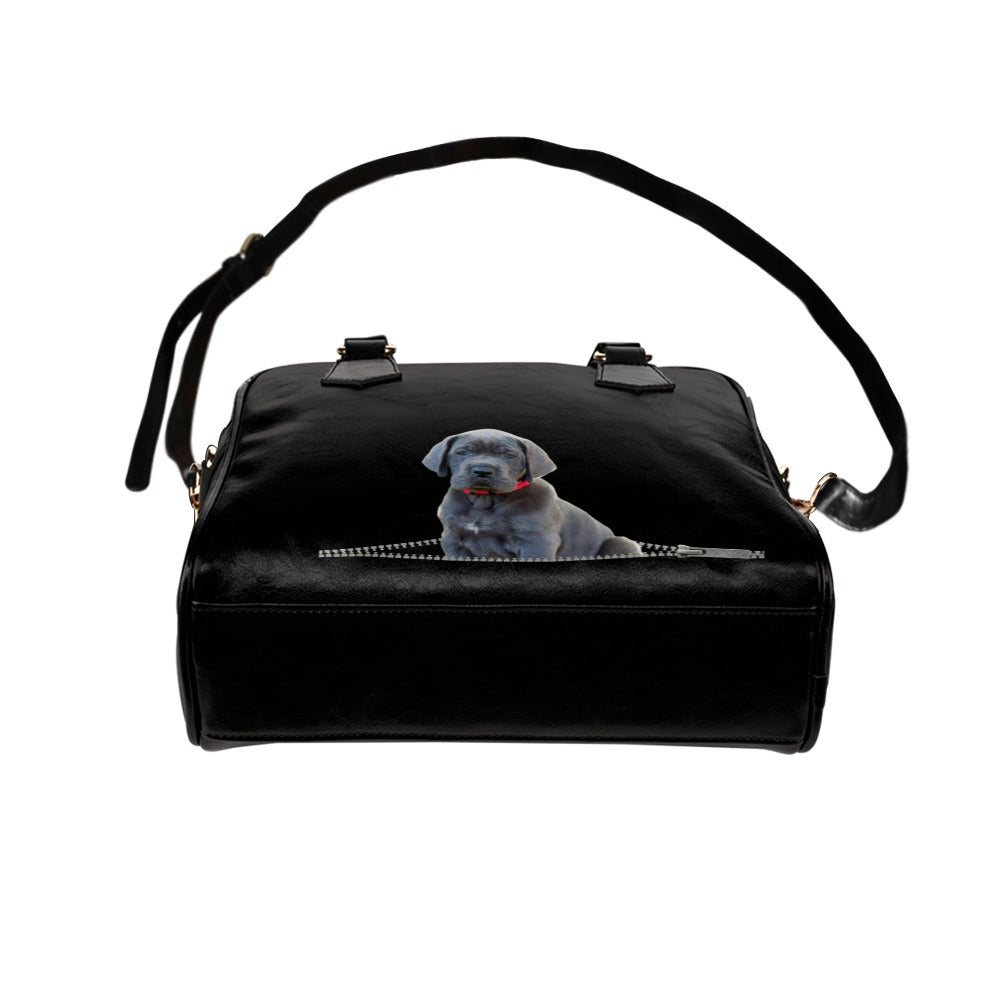 Great Dane Puppy Zip Shoulder Handbag