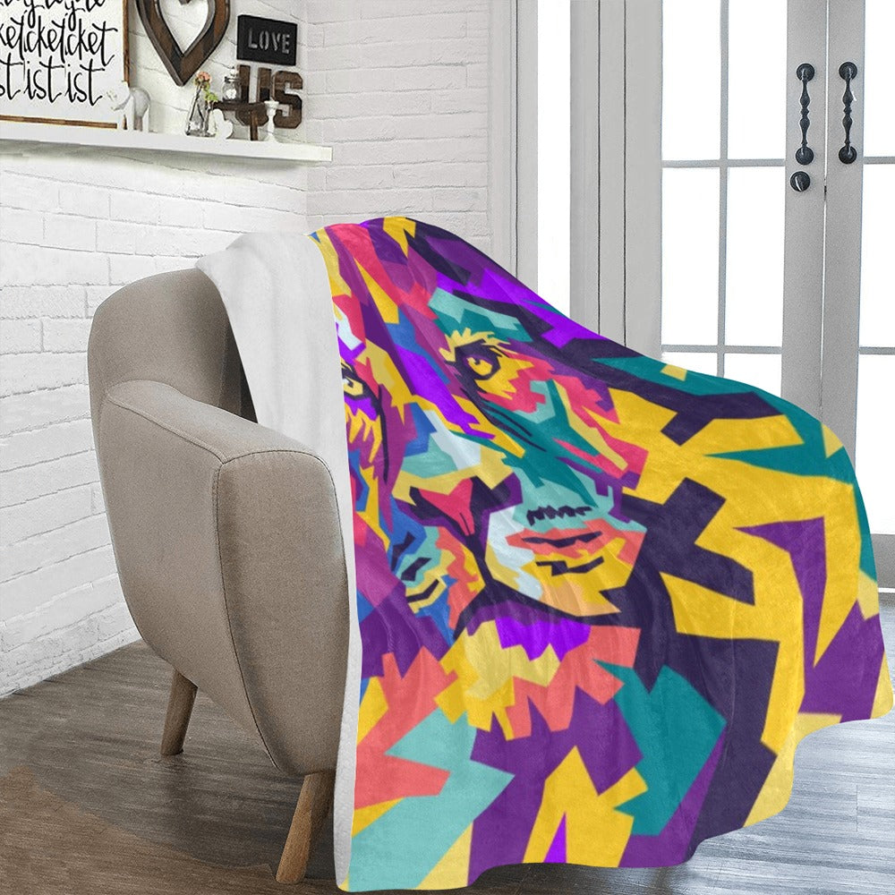 Lion Head Wpap Style Ultra-Soft Micro Fleece Blanket 60"x80"