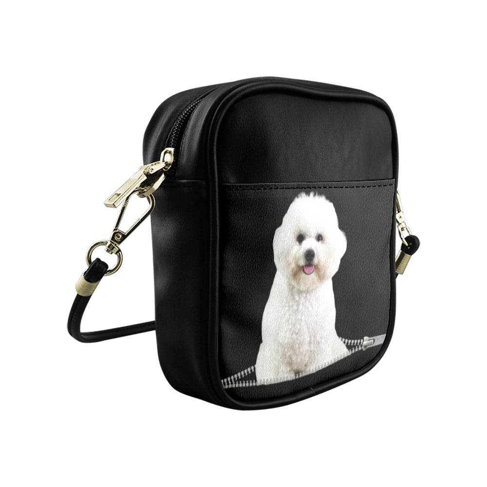 Poodle Puppy Zip Sling Bag