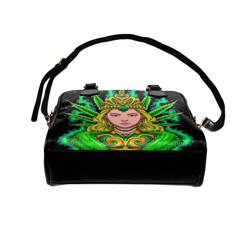 Royal Marijuana Queen Illustration Shoulder Handbag