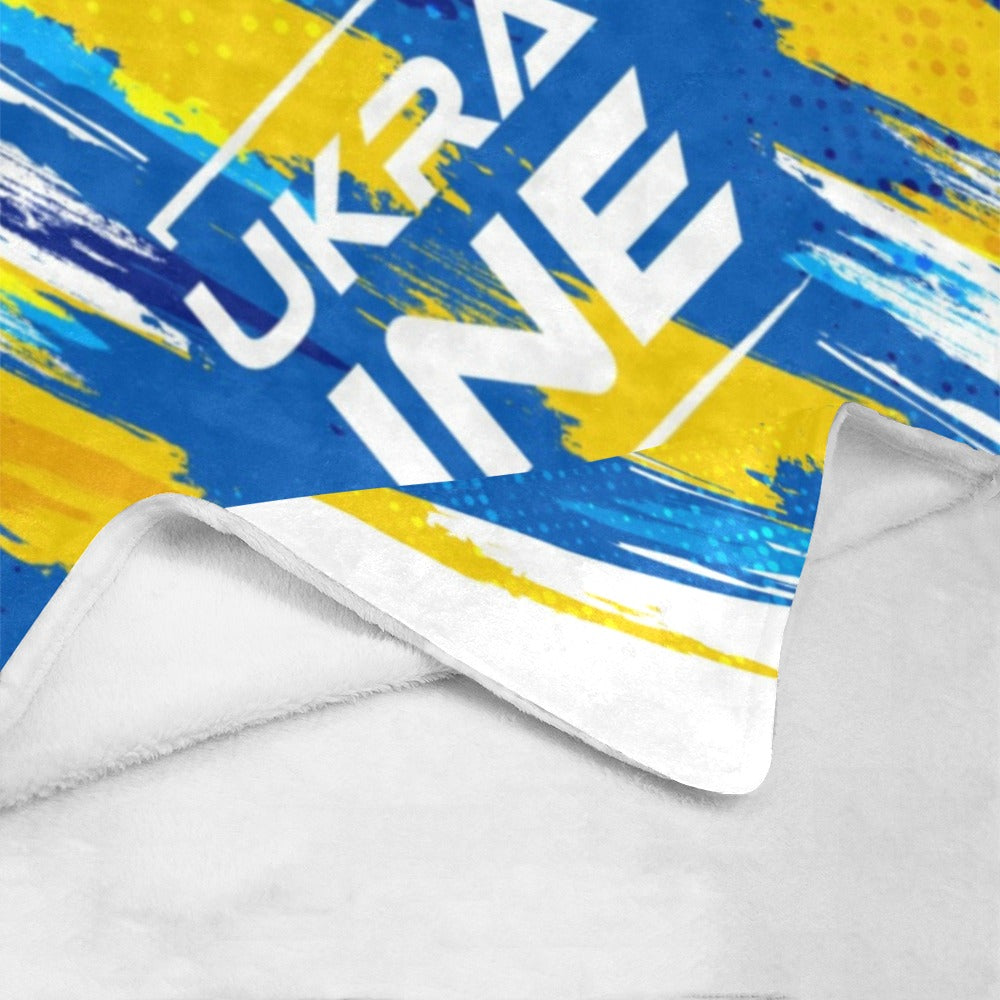 Ukraine Brush Concept Flag Colors Hand Painted Style Ultra-Soft Micro Fleece Blanket 60"x80"