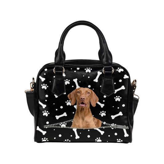 Vizsla Paws and Bones Shoulder Handbag