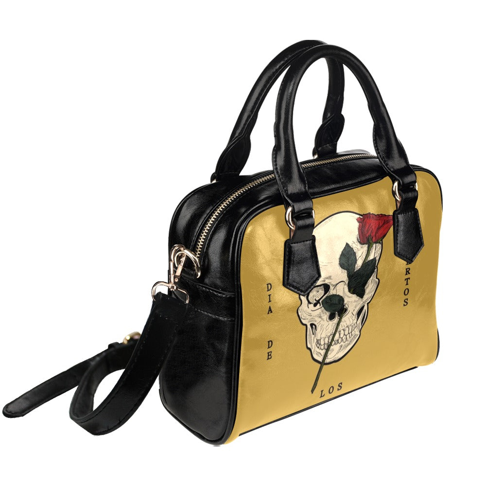 Dia Muertos Skull Rose Engraved Style Shoulder Handbag